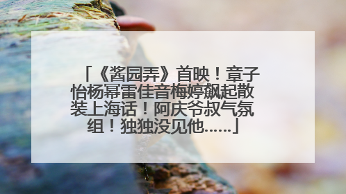 《酱园弄》首映！章子怡杨幂雷佳音梅婷飙起散装上海话！阿庆爷叔气氛组！独独没见他……