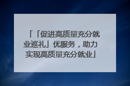 「促进高质量充分就业巡礼」优服务，助力实现高质量充分就业