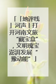 「地评线」河声丨打开河南文旅“藏宝盒”，文明瑰宝澎湃发展“豫动能”