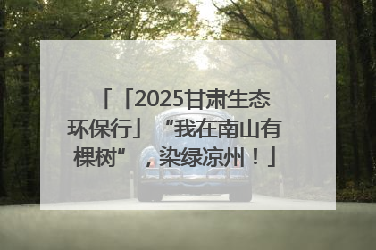 「2025甘肃生态环保行」“我在南山有棵树”，染绿凉州！