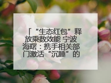 “生态红包”释放乘数效能 宁波海曙：携手相关部门激活“沉睡”的公益损害赔偿金