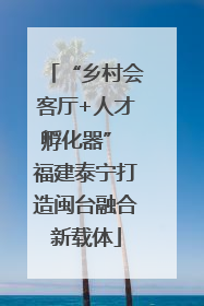 “乡村会客厅+人才孵化器” 福建泰宁打造闽台融合新载体