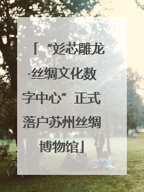 “彣芯雕龙·丝绸文化数字中心”正式落户苏州丝绸博物馆