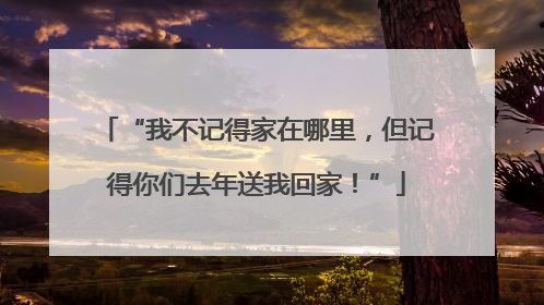 “我不记得家在哪里，但记得你们去年送我回家！”