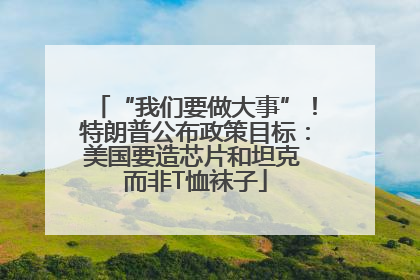 “我们要做大事”！特朗普公布政策目标：美国要造芯片和坦克 而非T恤袜子