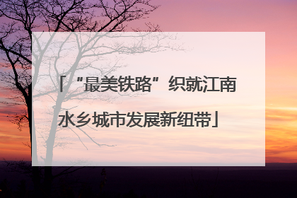 “最美铁路”织就江南水乡城市发展新纽带