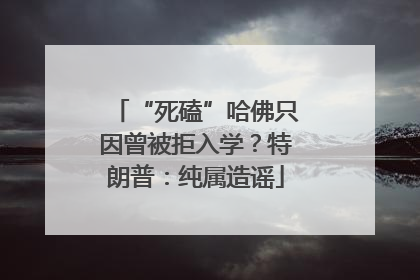 “死磕”哈佛只因曾被拒入学？特朗普：纯属造谣