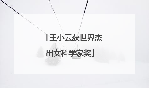 王小云获世界杰出女科学家奖