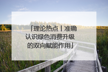 理论热点丨准确认识绿色消费升级的双向赋能作用