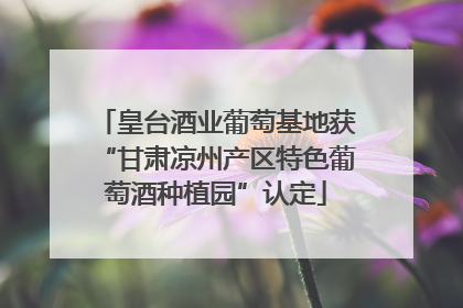 皇台酒业葡萄基地获“甘肃凉州产区特色葡萄酒种植园”认定