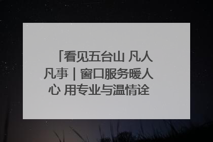 看见五台山 凡人凡事｜窗口服务暖人心 用专业与温情诠释责任担当