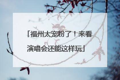 福州太宠粉了！来看演唱会还能这样玩