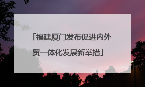 福建厦门发布促进内外贸一体化发展新举措