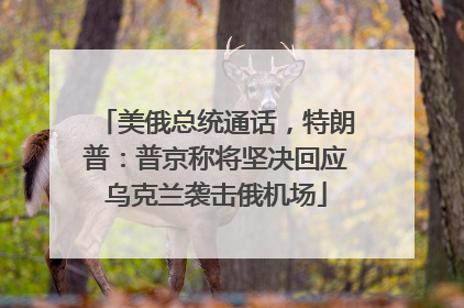 美俄总统通话，特朗普：普京称将坚决回应乌克兰袭击俄机场