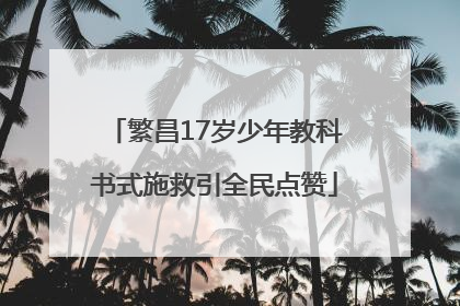 繁昌17岁少年教科书式施救引全民点赞
