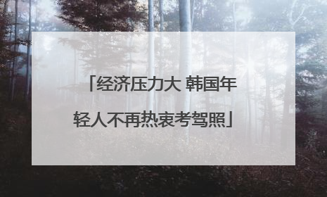 经济压力大 韩国年轻人不再热衷考驾照