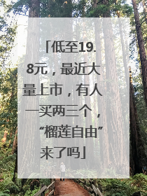 低至19.8元，最近大量上市，有人一买两三个，“榴莲自由”来了吗