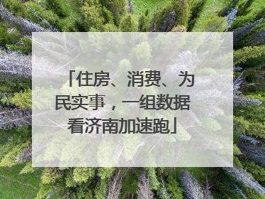 住房、消费、为民实事，一组数据看济南加速跑