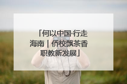 何以中国·行走海南｜侨校飘茶香 职教新发展