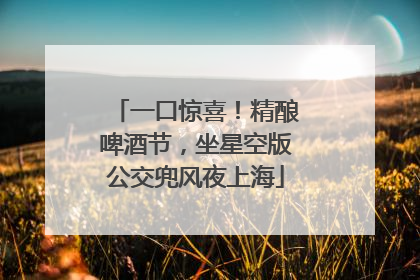 一口惊喜！精酿啤酒节，坐星空版公交兜风夜上海