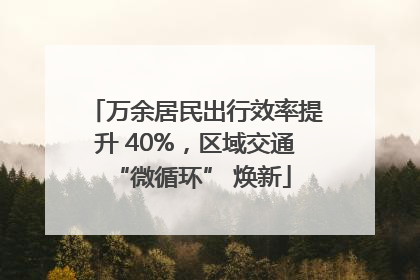 万余居民出行效率提升 40%，区域交通 “微循环” 焕新