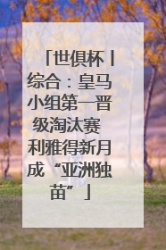 世俱杯丨综合：皇马小组第一晋级淘汰赛 利雅得新月成“亚洲独苗”
