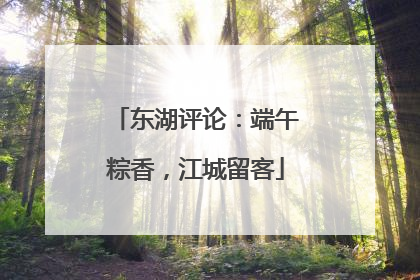 东湖评论：端午粽香，江城留客