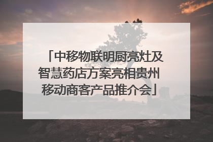 中移物联明厨亮灶及智慧药店方案亮相贵州移动商客产品推介会
