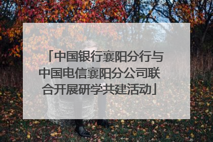中国银行襄阳分行与中国电信襄阳分公司联合开展研学共建活动