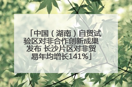 中国（湖南）自贸试验区对非合作创新成果发布 长沙片区对非贸易年均增长141%