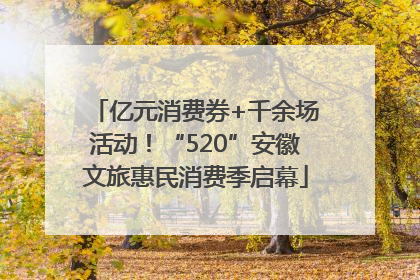 亿元消费券+千余场活动！“520”安徽文旅惠民消费季启幕