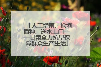 人工增雨、抢墒播种、送水上门——甘肃全力抗旱保障群众生产生活