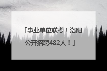 事业单位联考！洛阳公开招聘482人！