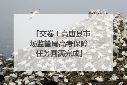 交卷！高唐县市场监管局高考保障任务圆满完成