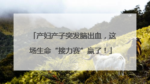 产妇产子突发脑出血，这场生命“接力赛”赢了！