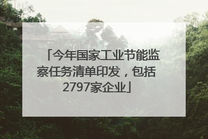 今年国家工业节能监察任务清单印发，包括2797家企业