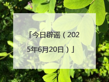 今日辟谣（2025年6月20日）
