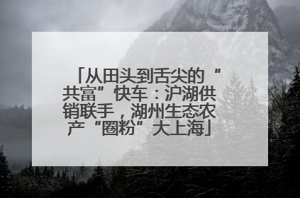 从田头到舌尖的“共富”快车：沪湖供销联手，湖州生态农产“圈粉”大上海