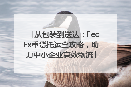 从包装到送达：FedEx重货托运全攻略，助力中小企业高效物流
