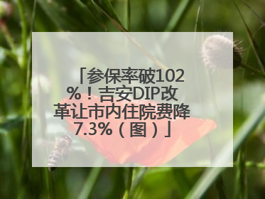 参保率破102%！吉安DIP改革让市内住院费降7.3%（图）