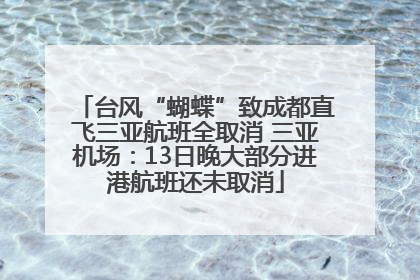 台风“蝴蝶”致成都直飞三亚航班全取消 三亚机场：13日晚大部分进港航班还未取消