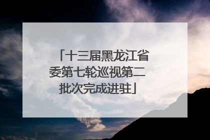 十三届黑龙江省委第七轮巡视第二批次完成进驻