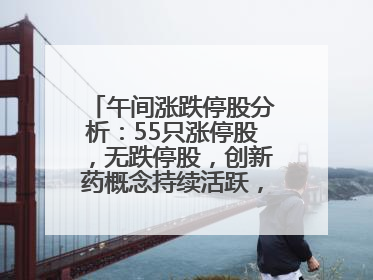 午间涨跌停股分析：55只涨停股，无跌停股，创新药概念持续活跃，昂利康6天4板，众生药业2连板