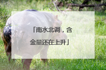 南水北调，含金量还在上升
