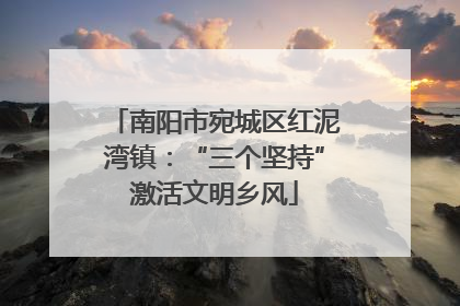 南阳市宛城区红泥湾镇：“三个坚持”激活文明乡风