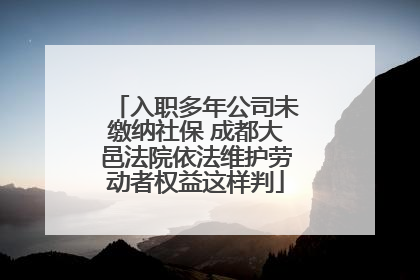 入职多年公司未缴纳社保 成都大邑法院依法维护劳动者权益这样判