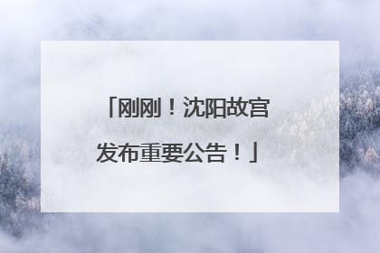 刚刚！沈阳故宫发布重要公告！