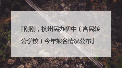 刚刚，杭州民办初中（含民转公学校）今年报名情况公布