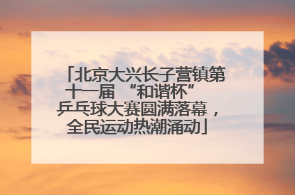 北京大兴长子营镇第十一届 “和谐杯” 乒乓球大赛圆满落幕，全民运动热潮涌动