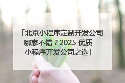 北京小程序定制开发公司哪家不错？2025 优质小程序开发公司之选